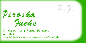 piroska fuchs business card